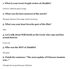 Sorry if it doesnt make sence. The Aladdin Exit Survey The Ringer