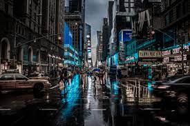 Rua Da Noite Em Nova York Fundos Cidades Laptop Nova Iorque Estados Unidos Os Arranha Ceus De Manhattan
