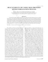 Reputable journals within the subject area. Pdf Heat Stability Of Camel Milk Proteins After Sterilisation Process