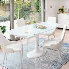 Check spelling or type a new query. Lille Extending 4 6 Seater Dining Table White Glass Dwell 6 Seater Dining Table Modern Dining Table Dining Table