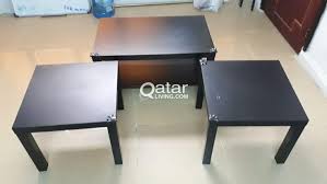 Make offer ikea hemnes bedside table 2 drawer black. Ikea Tables And Drawer Coffee Table 2 Side Tables Qatar Living