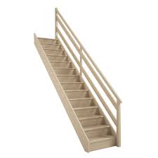 Escalier Droit Bois Hetre Soft Wood 14 Marches Hetre Rampe Droite L 290 Leroy Merlin En 2020 Escalier Droit Bois Hetre Escalier