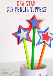 Usa Star Diy Pencil Topper Pencil Toppers Diy Pen Toppers Pencil Toppers