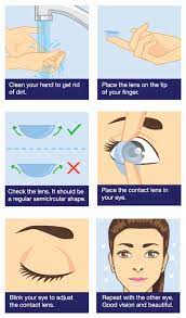 How to clean contact lenses with contact lenses solution first, rinse out your contact lens case and put some contact lens solution in each of the compartments. Contact Lens Insertion Removal Tips