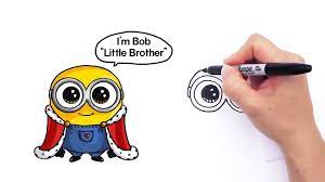 Then draw the oval toes. How To Draw Minion King Bob Cute Step By Step å½±ç‰‡dailymotion