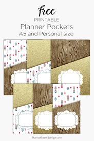 Add Storage To You Planner With Printable Planner Pockets In A5 And Personal Size Printable Planner Wood Planner Happy Planner