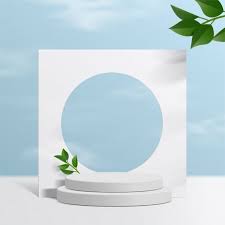 Premium Vector Cylinder White Podium With Sky Background And Paper Leaves Product Presentation Scene To Show Cosmetic Product Podium Stage Pedestal Or P Background Hd Wallpaper Background For Photography Background Design