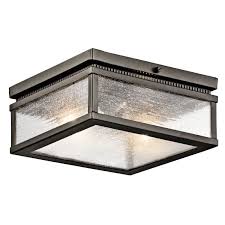 Kichler 49389oz Olde Bronze Manningham 2 Bulb Semi Flush Outdoor Ceiling Fixture Lightingshowplace Com
