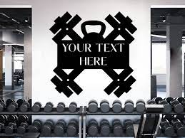 fitness gym wall decal custom fitness decor workout art vinyl etsy gym wall decal gym wall stickers wall stickers bedroom