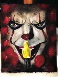 It Painting Pennywise Art Pennywise Painting It Clown Etsy Pennywise Painting Scary Paintings Halloween Canvas Paintings