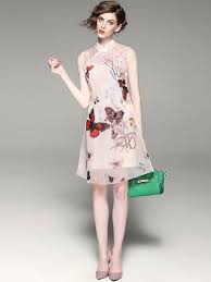 2 Piece Floral Qipao Cheongsam Dress In Organza Cheongsam Dress Chinese Style Dress Designer Dresses