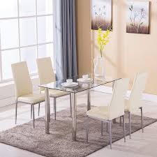 Shop for modern & contemporary dining benches + stools at eurway and get free shipping on most orders over $75 cool contemporary furniture at great prices. Mecor Dining Table Modern Minimallist Glass Kitchen Table Rectangular Transparent Metal Legs 47in For 4 6 Persons Black Tables Kitchen Dining Room Furniture Brilliantpala Org