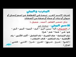 المعرب والمبني من الأسماء والأفعال لغة عربية للصف الثاني الإعدادي Youtube