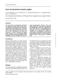Endemic epidemic typhus exists in highland populations in africa and south america but tourists are at minimal risk of acquiring lice and disease. Pdf Liver Involvement In Murine Typhus