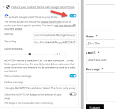How To Enable Recaptcha Protection Against Spam In Your Forms With Nimble Builder Press Customizr Documentation