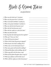 The bridal shower theme has been chosen, invites have gone out, the food is being finalized and now it is time to start planning the dessert table. Basemenstamper Bride And Groom Quiz Questions