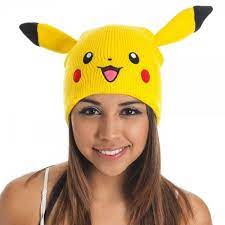 Pokemon Pikachu Big Face Beanie W Ears Beanie With Ears Beanie Hats Pokemon Pikachu