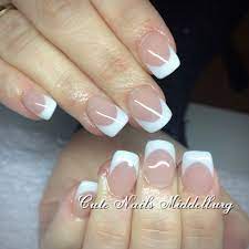 Cute Short Sculpted Nails In French Style Nails Sculpted Nails Acrylic Nails