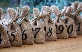 Classic Rustic Christmas Hessian Burlap Advent Calendar Bags Etsy Rustic Christmas Hessian Bags Burlap Wedding Favor Bags