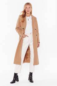 Longline faux wool duster coat mauve. Seeing Double Faux Wool Longline Coat Nasty Gal