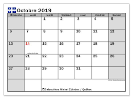Calendrier Octobre 2019 Quebec Canada Calendrier Octobre Calendrier Juin Calendrier Juillet