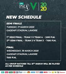 Psl matches have concluded in dubai and sharjah and the tournament will now move to lahore. Psl 5 S Playoffs And Finals Have Been Rescheduled Due To Covid 19 Fears Cricket