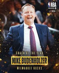 Bucks Coach Mike Budenholzer Named 2019 Nba Coach Of The Year Nbaawards Coach Of The Year Nba Coaches Nba
