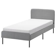 Slattum Upholstered Bed Frame Knisa Light Gray Twin Ikea Upholstered Beds Bed Frame Upholstered Bed Frame