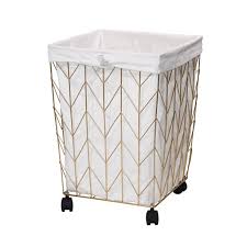 Storage basket metal wire bathroom shelves makeup organiser rose gold brush a9v1. Mainstays Square Chevron Pattern Metal Hamper With Wheels Gold And Natural Walmart Com Walmart Com