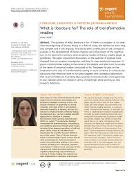 Our collection currently includes 243 works from 89 authors. Pdf What Is Literature For The Role Of Transformative Reading
