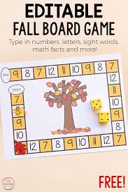 Grab these free printable memory cards at the link. Editable Fall Board Game