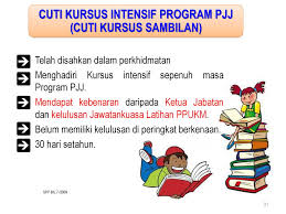 Pt7/2001 (pindaan 2013) borang permohonan cuti kursus sambilan (cks) untuk mensikuti kursus pjj (lntensif) Kemudahan Cuti Ppt Download