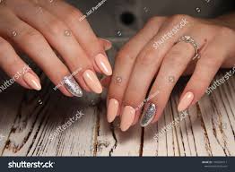 Beautiful Light Manicure On Textured Trendy Stock Photo Edit Now
