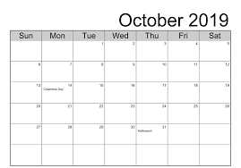 October 2019 Calendar With Holidays Us Holiday Calendar Printable October Holidays Holiday Templates