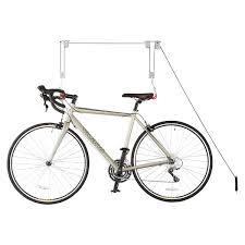 The lower rack just lifts your bicycle a few feet off the floor. Ceiling Mount Bike Lift The Container Store