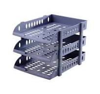 US-3033 Folding Office File Tray 3 Layers Plastic Letter Organizer Desktop  Paper Sorter
