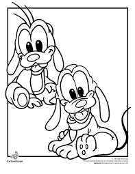 More free printable disney coloring pages and sheets can be found in the disney color page gallery. Goofy And Pluto Disney Babies Coloring Page Baby Coloring Pages Baby Disney Characters Cute Coloring Pages