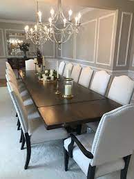 White dining table with design chairs. Extra Long Dining Table With Upholstered Chairs Dining Room New York By Marty Holick Aia Ethan Allen Danbury Ct Houzz Au
