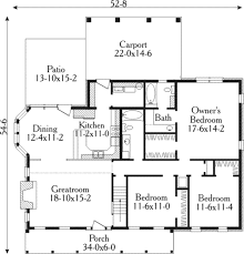 Country Style House Plan 3 Beds 2 Baths 1656 Sq Ft Plan 406 157 Country Style House Plans House Plans Floor Plans