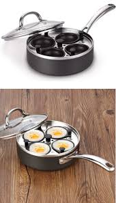 Cooks Standard 4 Cup Nonstick Hard Anodized Egg Poacher Pan With Lid 8 Inch Egg Poaching Pan Egg Poacher Pan Cooking