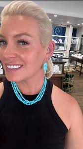 Irene Neuwirth 3 Strand Kingman Turquoise Beaded Necklace, Graduated -