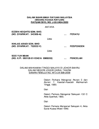 Jangan sampai salah prosedur dalam mewakilkannya ya! Fillable Online Sivil No J 02 2454 09 Ezzen Heights Sdn Bhd V Ikhlas Abadi Sdn Bhd Fax Email Print Pdffiller