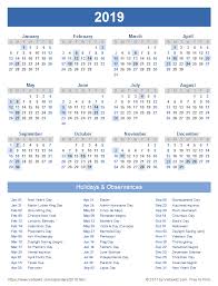 2019 Calendar Templates And Images