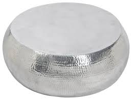 Shop our best selection of silver / pewter coffee tables to reflect your style and inspire your home. 31 5 Dia Low Coffee Table Hammered Aluminum Shiny Silver Finish Contemporary Coffee Tables By Noble Origins Llc Houzz
