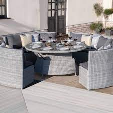 Personalisiere und konfiguriere dein individuelles design! Ascot Round Sofa Dining Set With Rising Table Weatherproof Cushions Outdoor Living From Breeze Furniture Uk