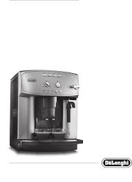 The care kit, which includes a water filter, was purchased for use with our de'longhi caffe venezia esam 2200 coffee machine. Manual Delonghi Esam 2200 Caffe Venezia Page 1 Of 20 English