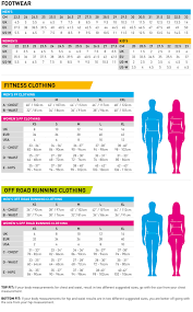 size guide running shoes running apparel