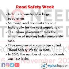 In the last decade alone, india lost 1.5 million people to preventable road crashes and another 5.3 million have been left disabled for life. 10 Lines On Road Safety Week For Students And Children In English A Plus Topper