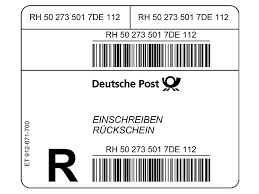 Die deutsche post im internet: Einschreiben Ruckschein Label National