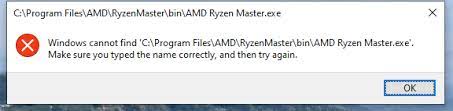 You should go to amd ryzen chipset driver/ from mobo website. Solved Windows Cannot Find C Program Files Amd Ryzen Ma Amd Community